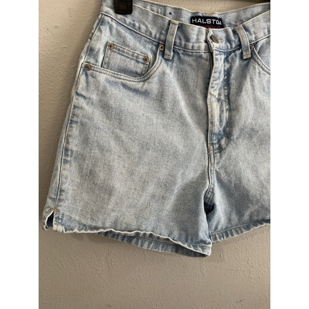 Halston Vintage High Waist Mom Denim Shorts Light Wash Size 6 - Picture 4 of 14